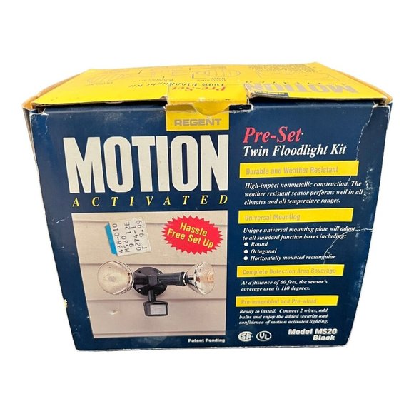 Motion Activated Twin Floodlight kit by Regent, Model MS20 Black - Picture 12 of 13